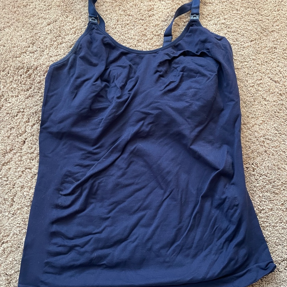 Cake Lingerie Maternity Navy Blue Nursing Tank Top (XL)